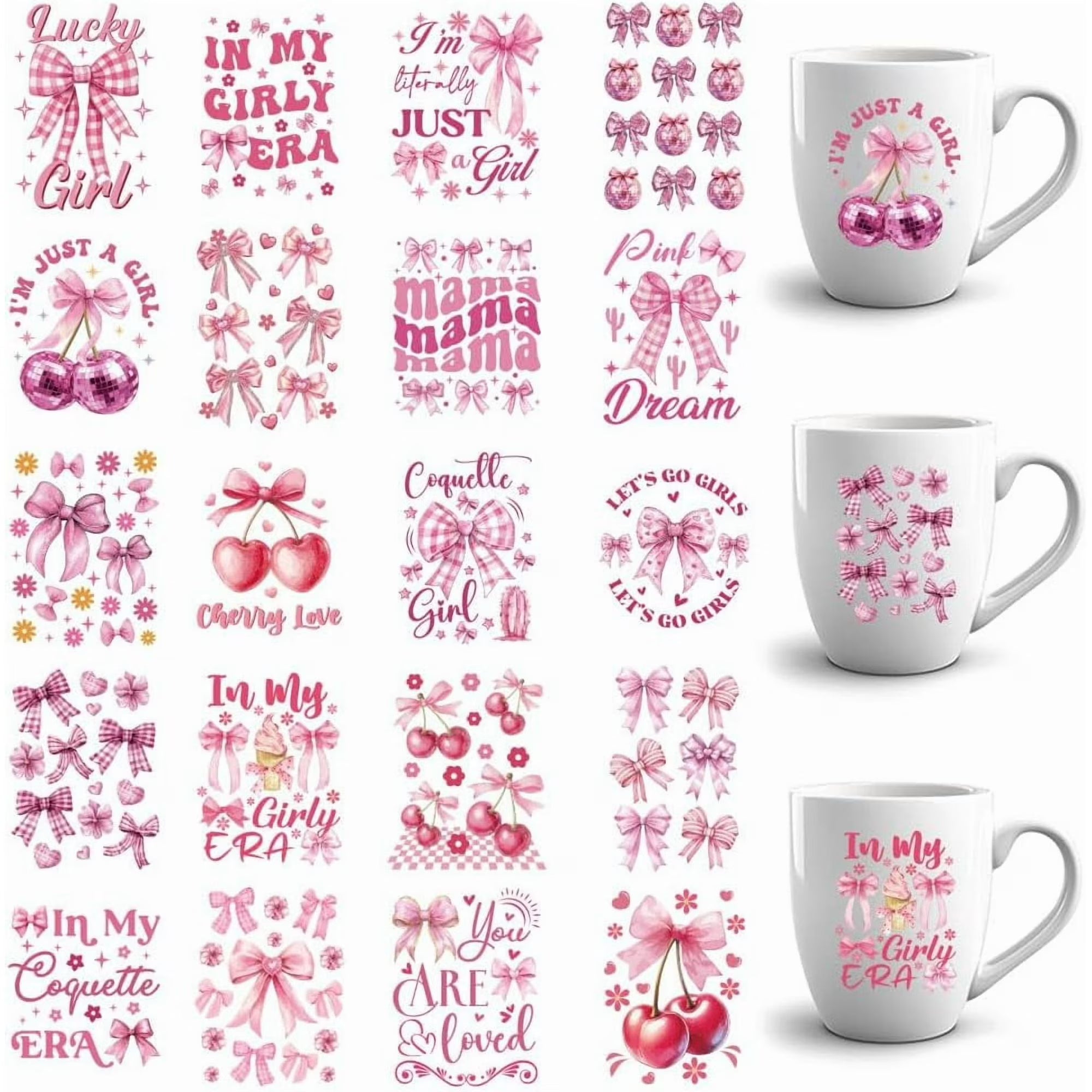 UV DTF 16oz wraps pen wraps decals for Glasses and Tumblers