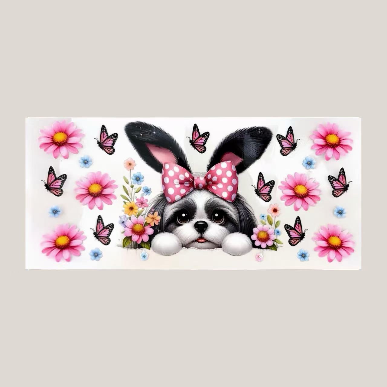 Easter Dog UV DTF 16OZ wrap