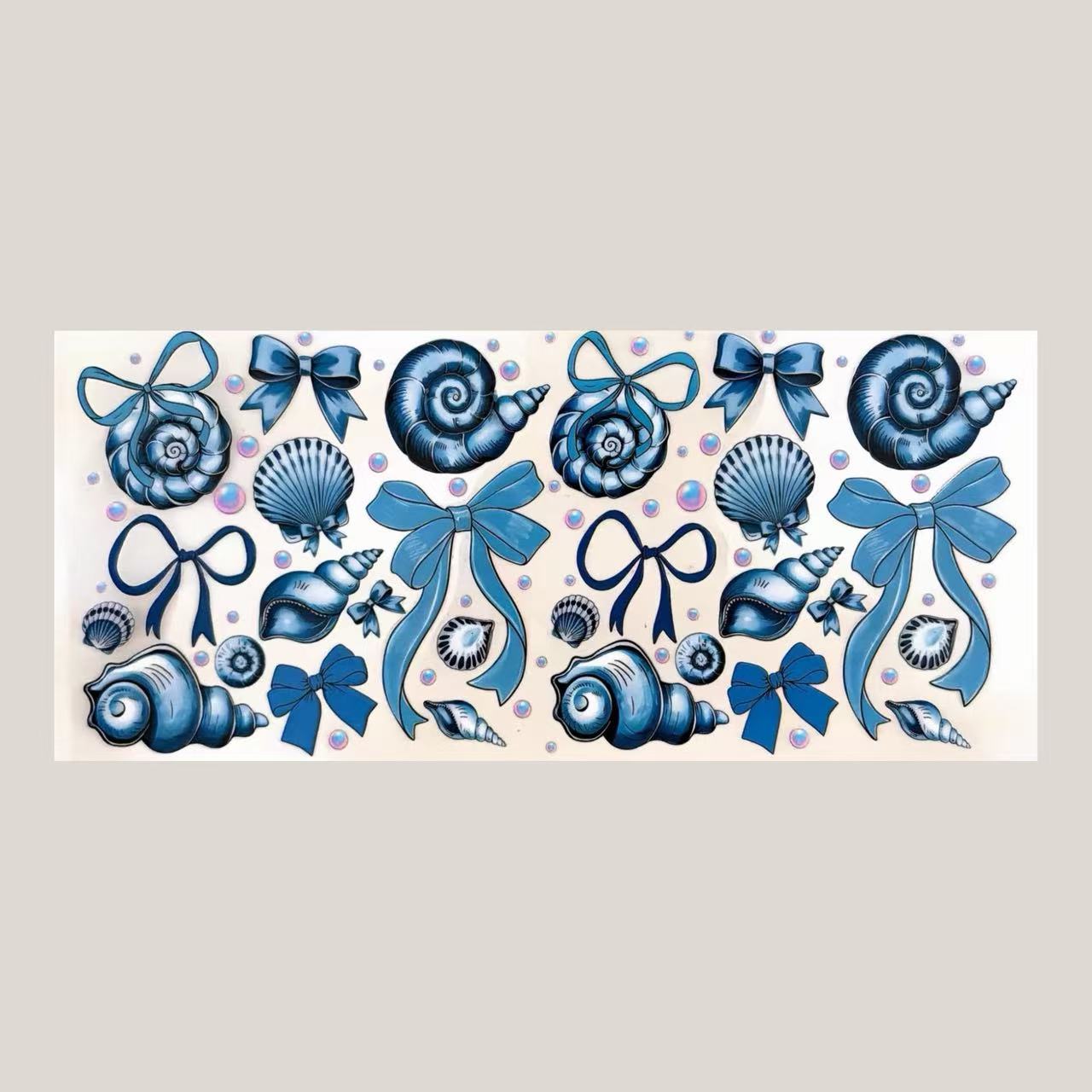 Seashell bows UV DTF 16OZ wrap