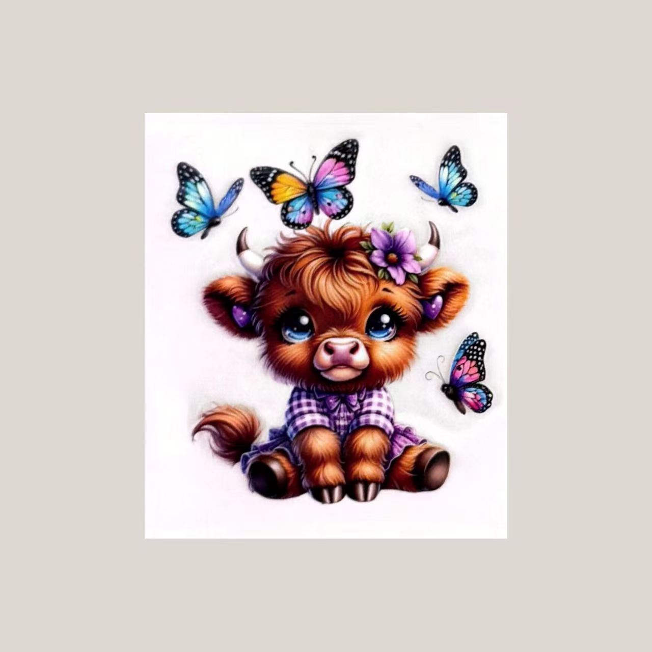 Cow&Butterfly UV DTF decals