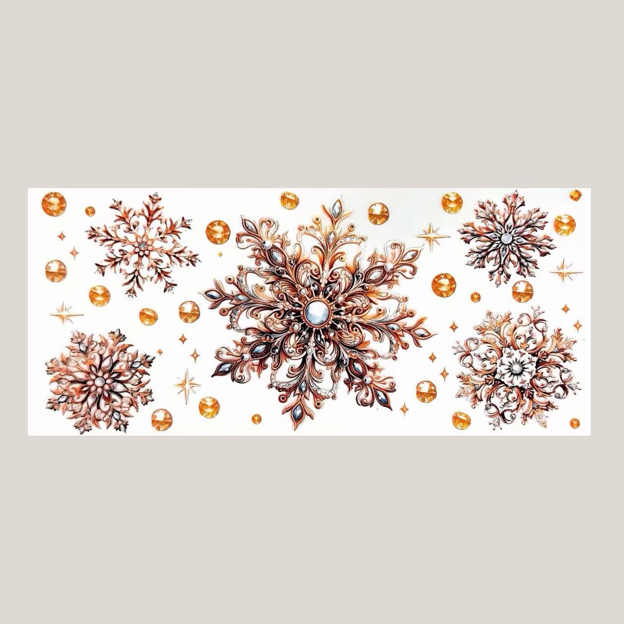 Christmas Snowflake UV DTF 16OZ wrap